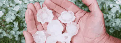Grêlons dans les mains