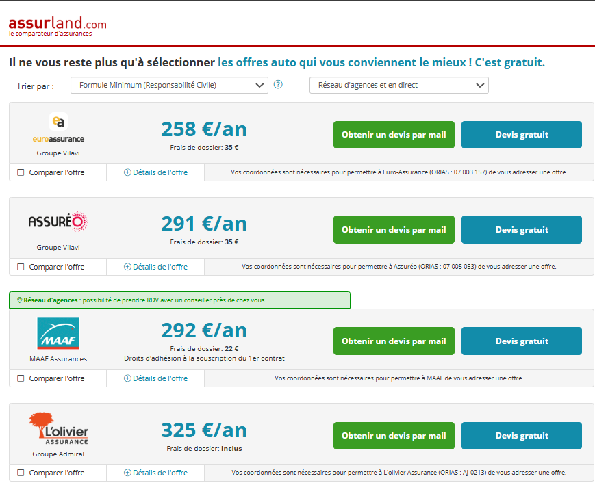 Exemple de présentation des offres d'assurance auto Exemple de présentation des offres d'assurance auto